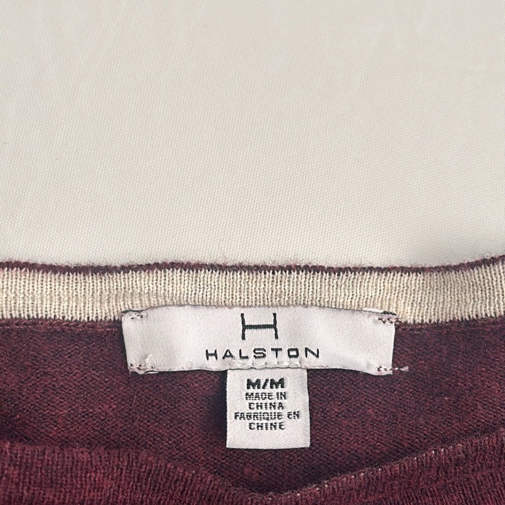 H by Halston Merlot wine color boatneck lightweight sweater - Picture 7 of 8